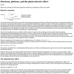 Electrons, photons, and the photo-electric effect
