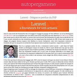 Laravel — l’élégance perdue du PHP - Les articles - Autopergamene