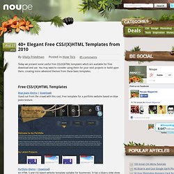 40 Elegant Free CSS/(X)HTML Templates from 2010 - Noupe Design Blog