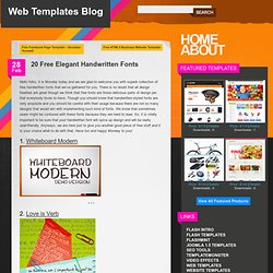 20 Free Elegant Handwritten Fonts « Web Templates Blog