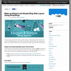 Make an Elegant and Simple Blog Web Layout Using Photoshop