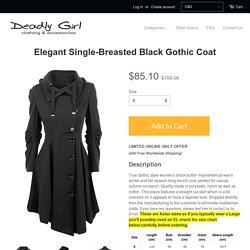 Elegant Single-Breasted Black Gothic Coat – Deadly Girl
