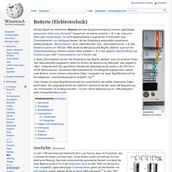 Batterie (Elektrotechnik)