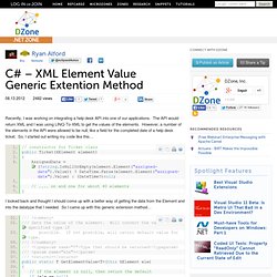 C# – XML Element Value Generic Extention Method
