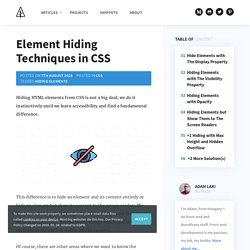 Element Hiding Techniques in CSS