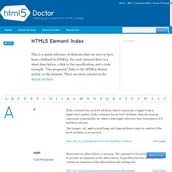 HTML 5 Element Index