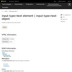 input type=text object (Internet Explorer)