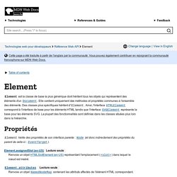 element - Référence Web API