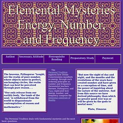 Elemental Mysteries: Energy, Number, and Frequency