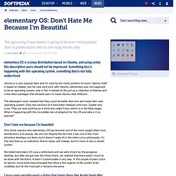 elementary OS: Don't Hate Me Because I'm Beautiful