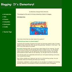 Blogging: It's Elementary!