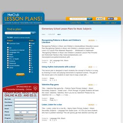 Elementary School Lesson Plans for Music Subjects