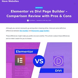 Elementor Vs Divi Page Builder Comparison - Who Wins?