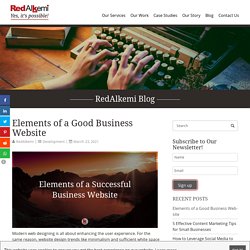 Elements of a Good Business Website - RedAlkemi