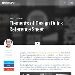 Elements of Design Quick Reference Sheet