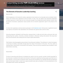 The Elements of Executive Leadership Coaching