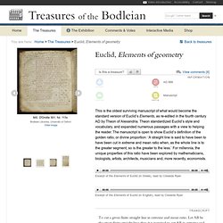 Euclid, Elements of geometry – Treasures of the Bodleian