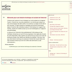 Eléments pour une histoire technique et sociale de l'internet - Culture communicationnelle (Paris 8)