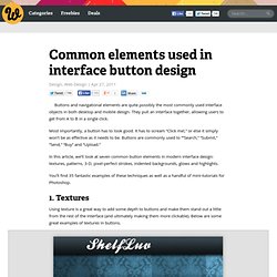 Common elements used in interface button design