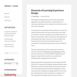 Elements of Learning Experience Design