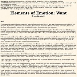 Elements of Emotion: Want