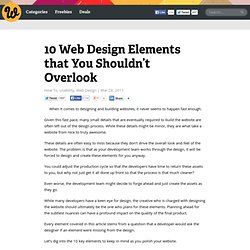 10 Web Design Elements that You Shouldn’t Overlook