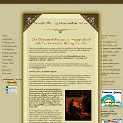 The Elements of Persuasive Writing: Teach with Fun Persuasive Writing Activities