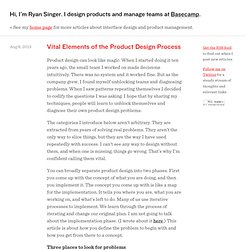 Vital Elements of the Product Design Process