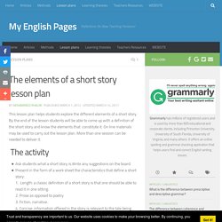 The elements of a short story lesson plan