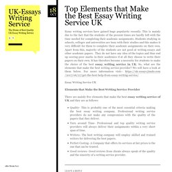 Top Elements that Make the Best Essay Writing Service UK