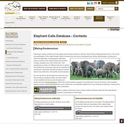 Elephant Calls Database - Contexts
