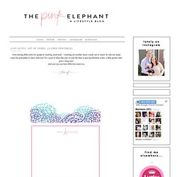 the pink elephant: love notes, set of three. {a free printable}