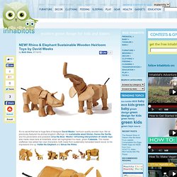 NEW! Elephant & Rhinoceros Wooden Heirloom Toys by David Weeks