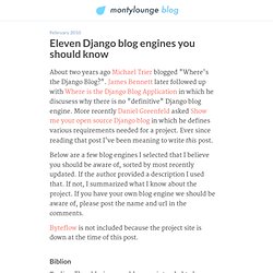 Eleven Django blog engines you should know