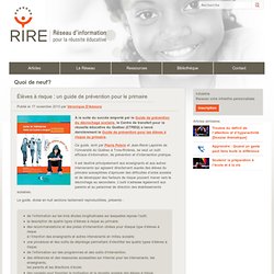 Élèves à risque : un guide de prévention pour le primaire