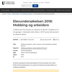 Elevundersøkelsen 2018: Mobbing og arbeidsro