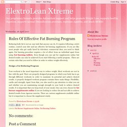 ElextroLean Xtreme: Rules Of Effective Fat Burning Program