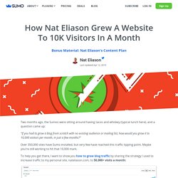 How To Grow Blog Traffic From 0 to 10k Visitors: Nat Edition - Sumo