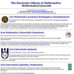 ELibM: Mathematical Journals
