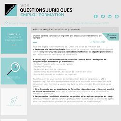 Quelles sont les conditions d’éligibilité des actions aux financements de l’OPCO ?