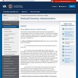 Eligibility - National Cemetery Administration