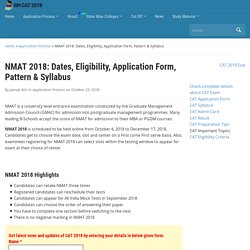 NMAT 2018: Dates, Eligibility, Application Form, Pattern & Syllabus