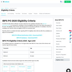 IBPS PO Eligibility Criteria 2020