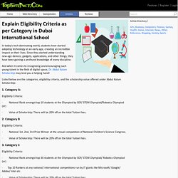 Explain Eligibility Criteria as per Category in Dubai International School