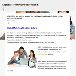 Eligibility for Digital Marketing and Fees