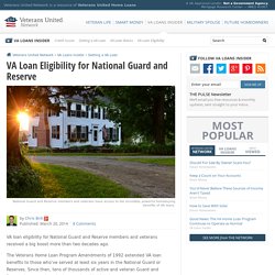 VA Loan Eligibility for National Guard and Reserve