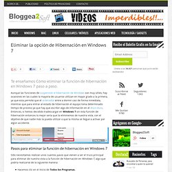 Eliminar la opción de Hibernación en Windows 7