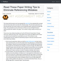 Read These Paper Writing Tips to Eliminate Referencing Mistakes
