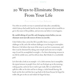 20 Ways to Eliminate Stress From Your Life