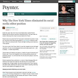 Why The New York Times eliminated its social media editor position